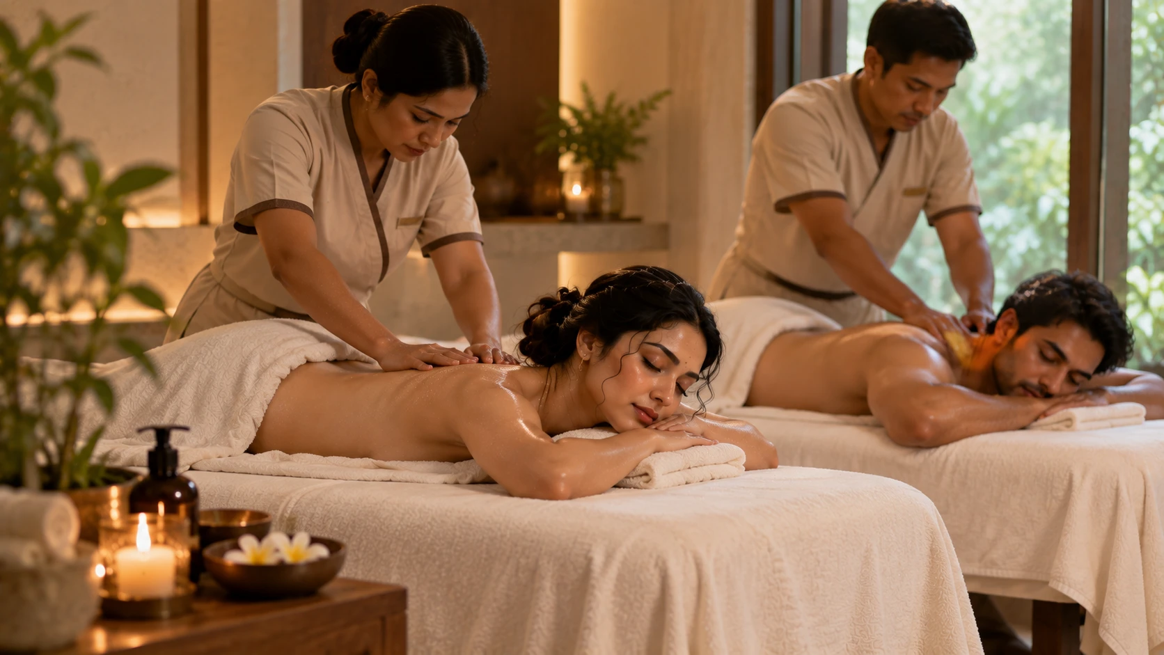 Couple receiving a private massage together